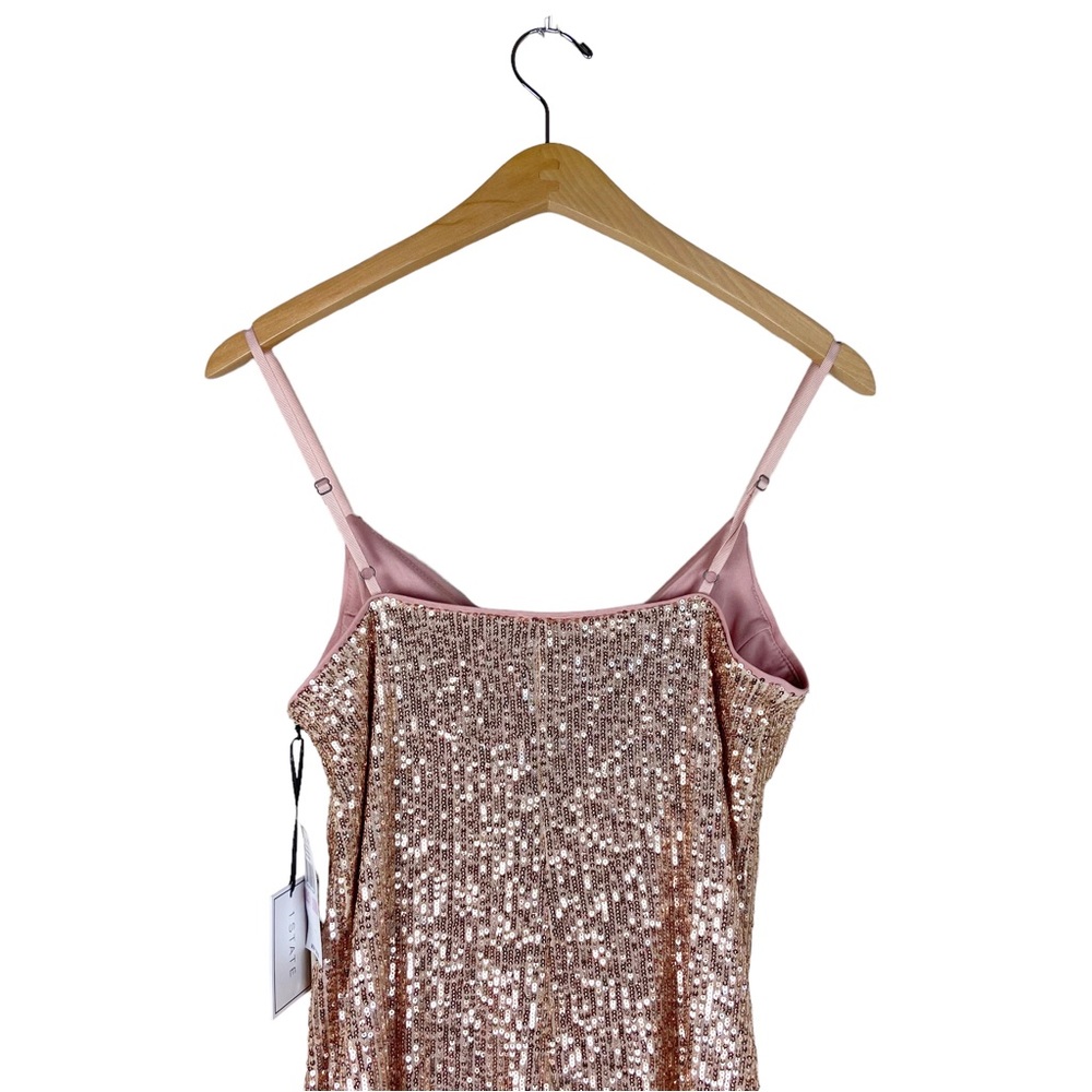 1.STATE Rose Sequin Slip Mini Dress V-Neck Party Cocktail Size 6 NWT - Picture 6 of 11